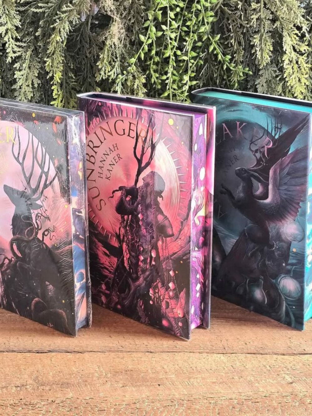 Signed Illumicrate Fallen Gods Trilogy by Hannah Kaner Sunbringer, Faithbreaker
